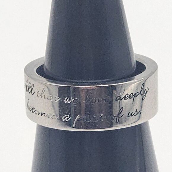 Helen Keller Silver Tone "All that we love deeply becomes a part of us" Ring (6) - Picture 2 of 7